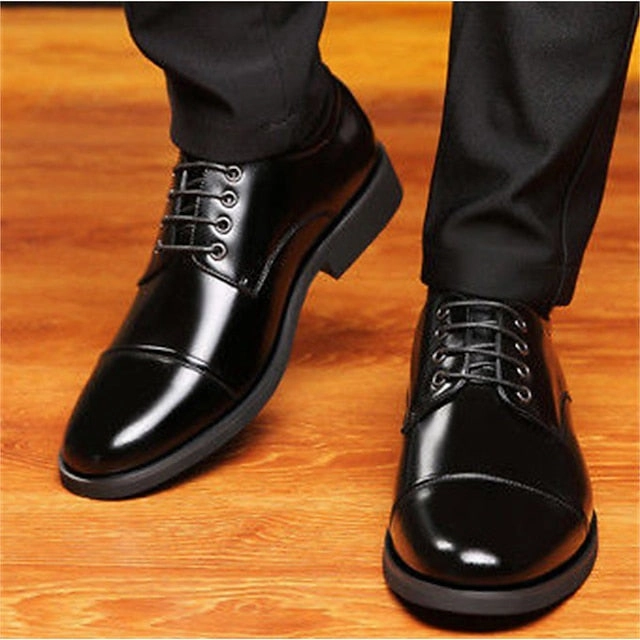 Black Patent Dress Shoes Lace-Up with Men's Oxford Leather