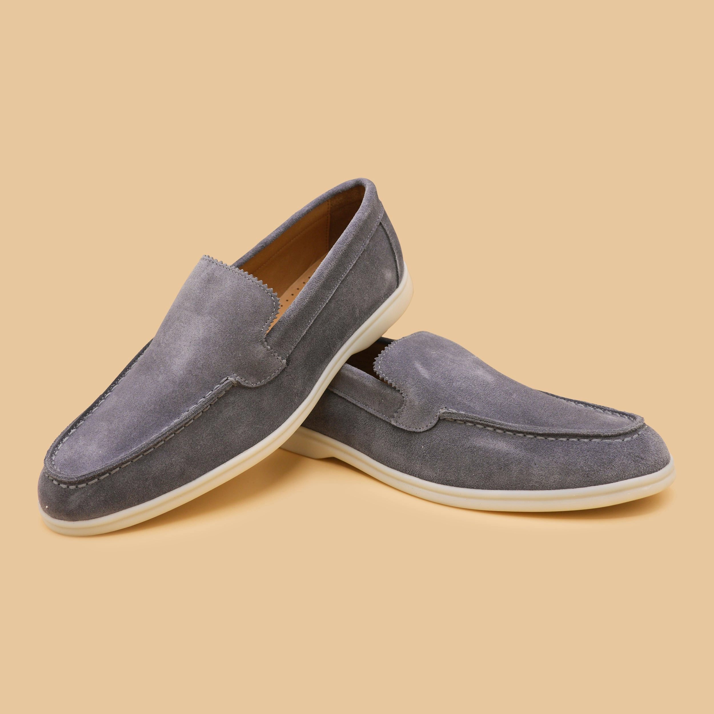 Suit With Suede Loafers 6398 - Gun Metal