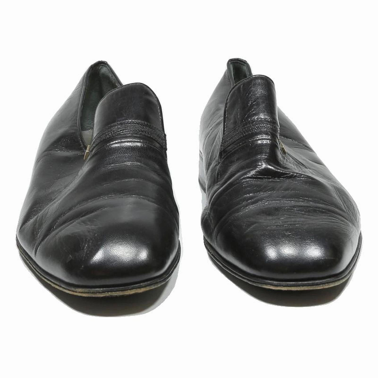 Miu Miu Loafers Sale MORESCHI Mens Leather Slip On Formal Shoes Black UK 10 Classic Dress Loafers