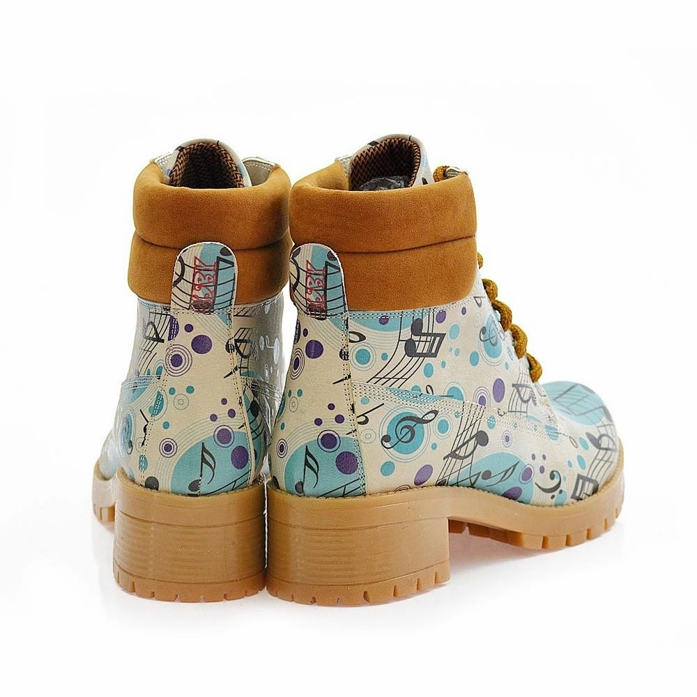 Music Notes Short Boots KAT106 Neon Boots Club