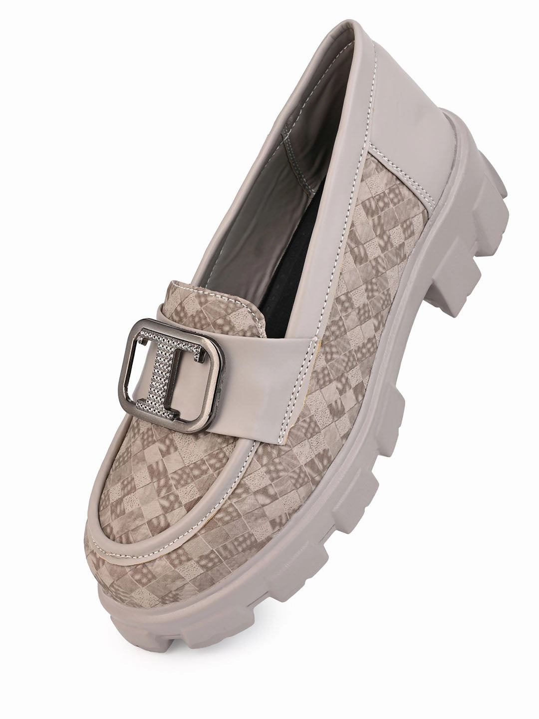 Forever 21 Loafers Alberto Torresi Womens Chunky Sole Loafers with Buckle