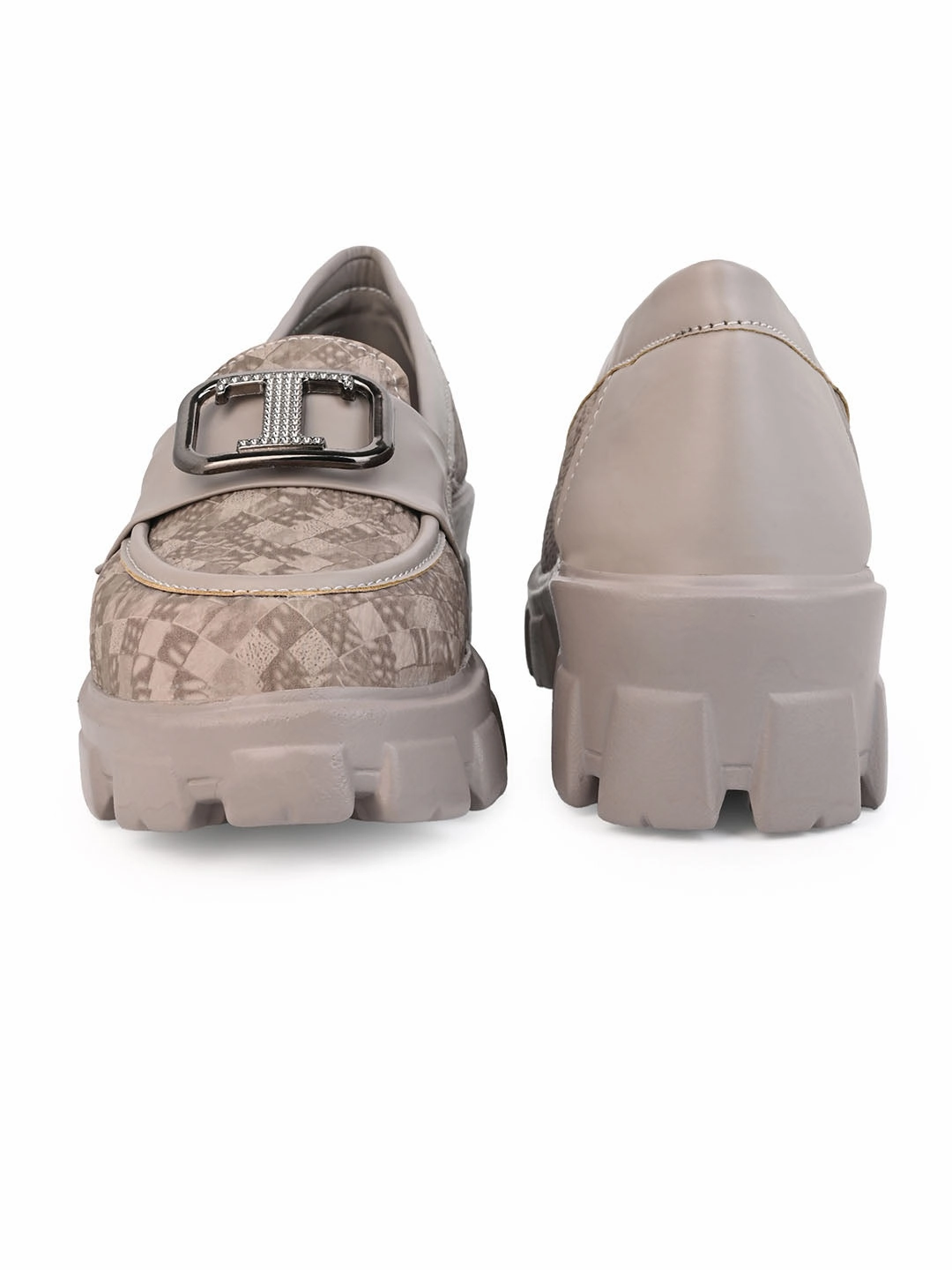 Alberto Torresi Womens Chunky Sole Loafers with Buckle Union Loafers Stl