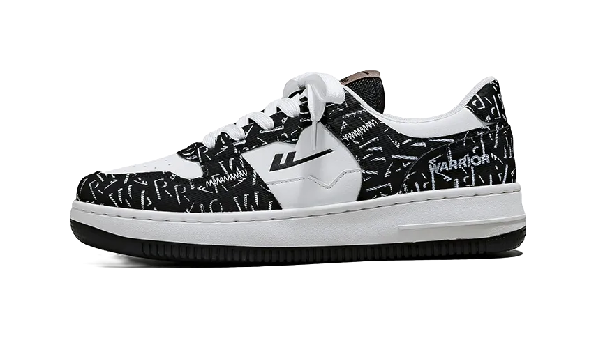 Warrior Low top Skateboard Shoes Unisex White Black
