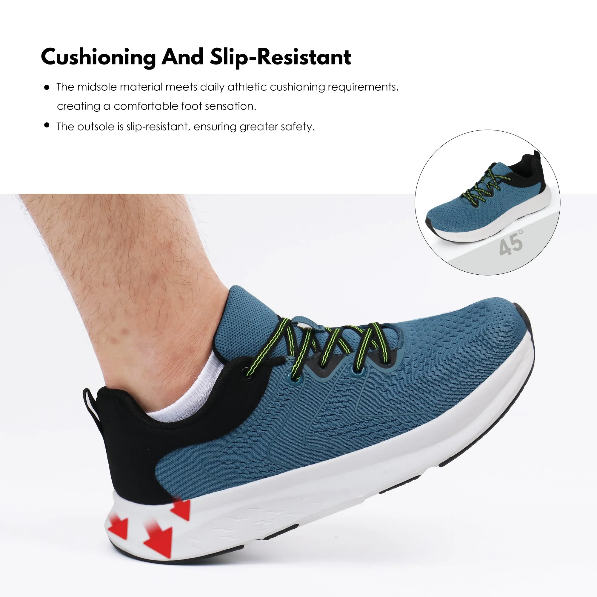 Navy Sneakers Wide Toe Box-Ezra Stroke Running Shoe