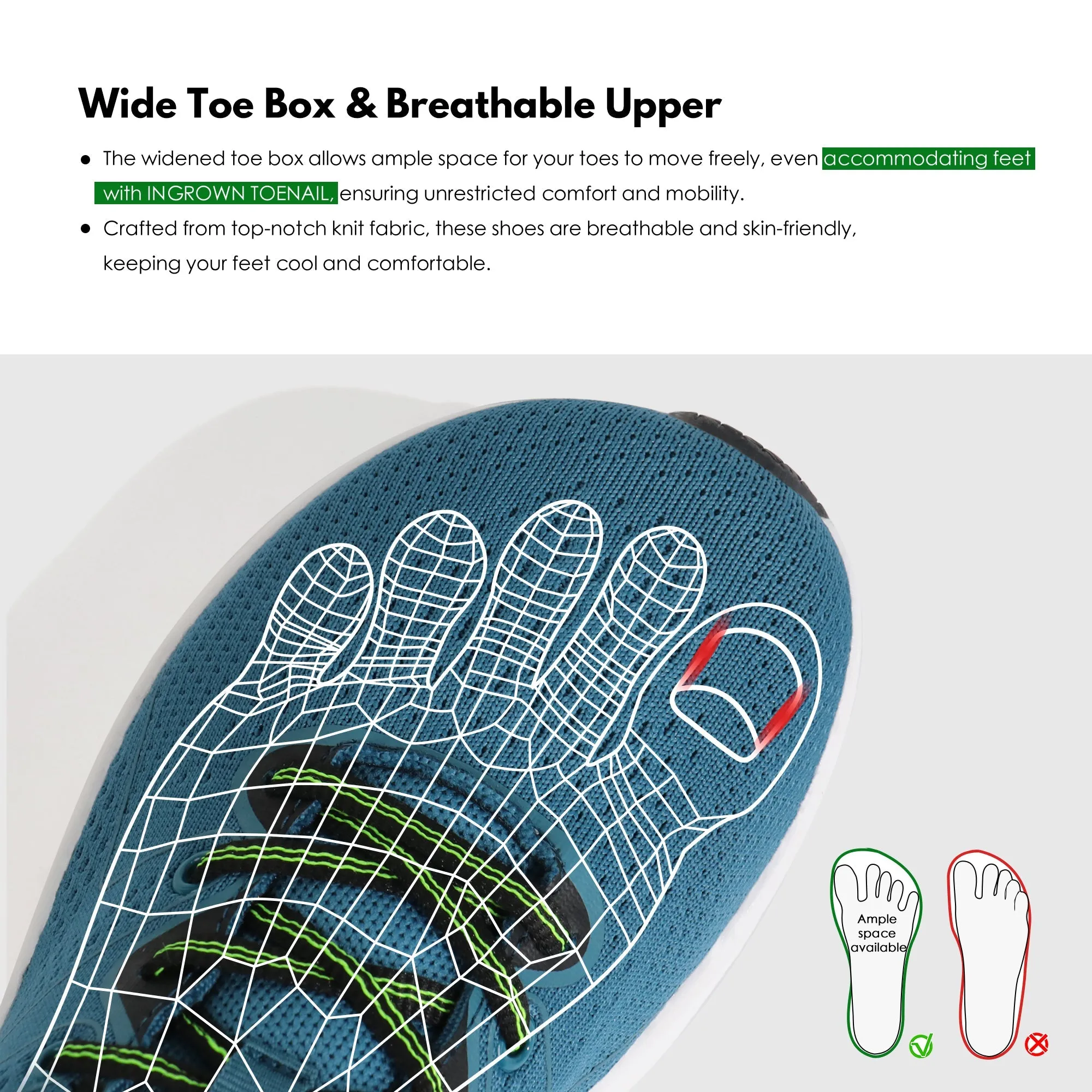 Navy Sneakers Wide Toe Box-Ezra Best Running Shoe With Wide Toe Box