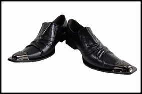 New Arrivals!! Men's Fashion Fiesso Metal Toe Pointed Slip on Shoes FI 6207 Womens New Balance Metal Cleats