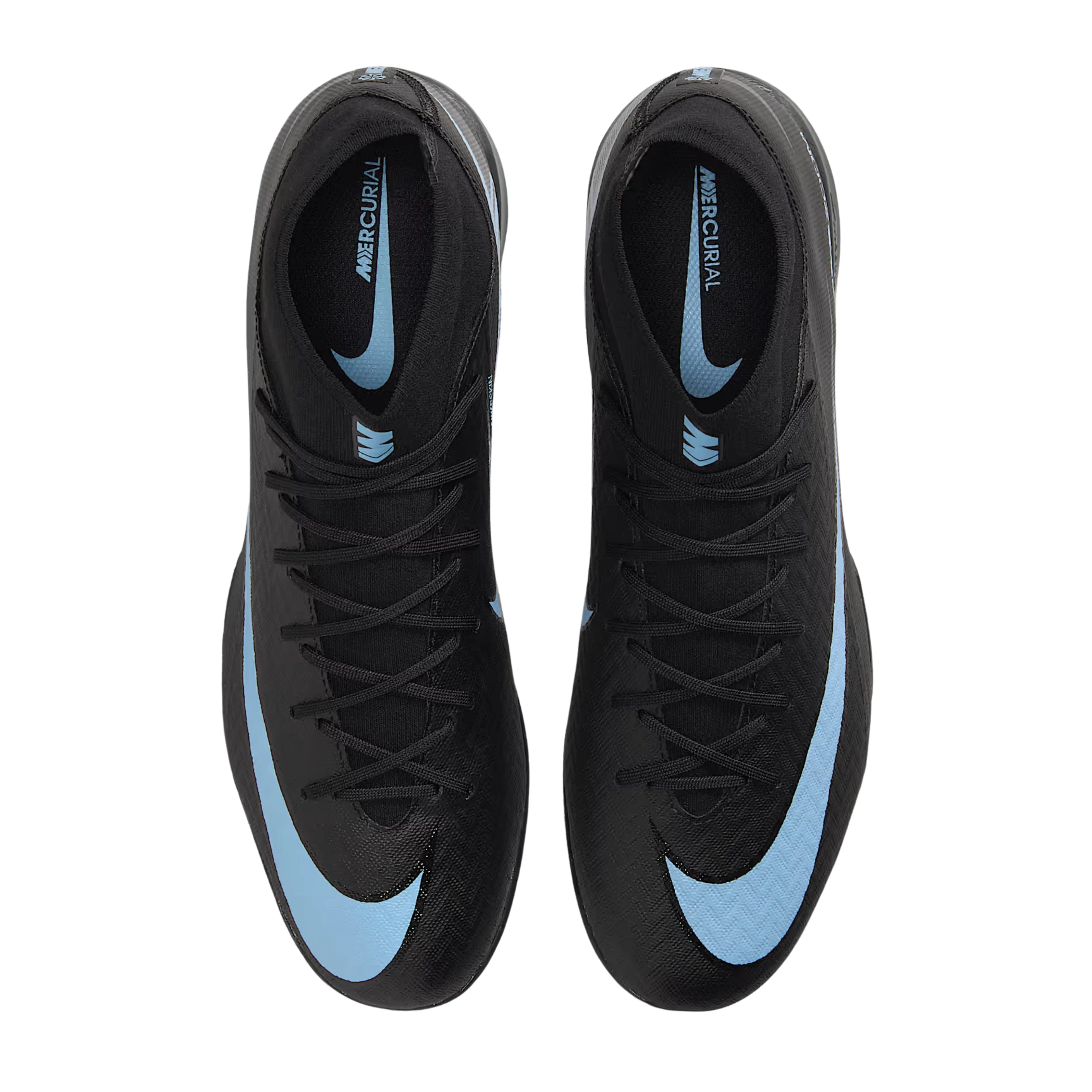 Soccer Cleats Outlet Nike Zoom Mercurial Superfly 10 Academy Indoor Soccer Shoes (Black/Ice Blue)
