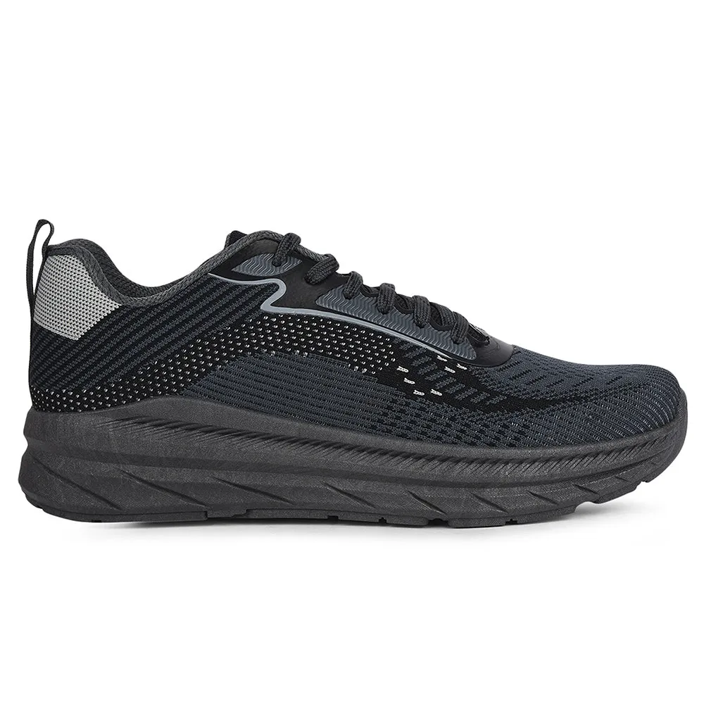 Force 10 Dark Grey Sports Lacing Running Shoes For Men MATCHER-8E By Liberty Running And Fitness Shoes