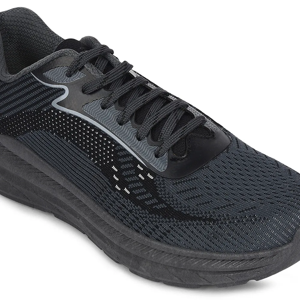 My Running Shoes Force 10 Dark Grey Sports Lacing Running Shoes For Men MATCHER-8E By Liberty