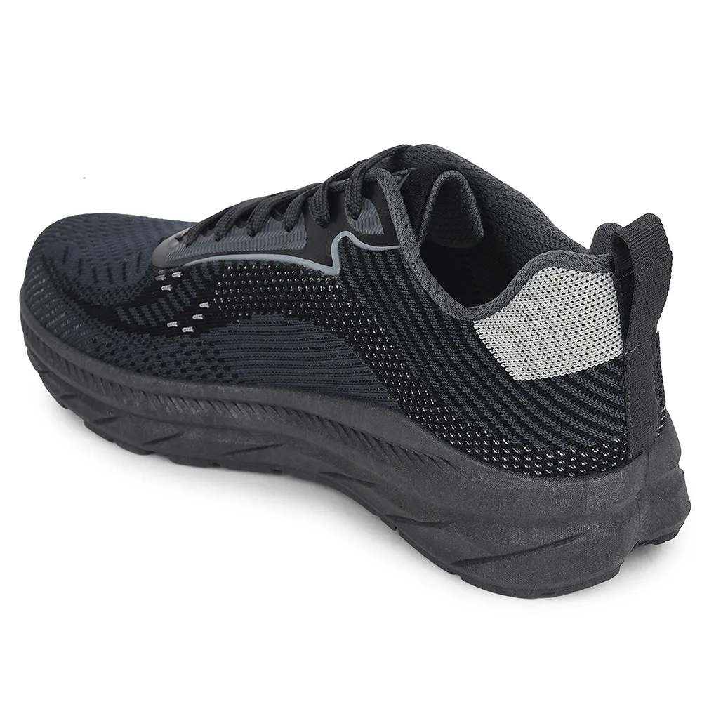 Mid Trail Running Shoes Force 10 Dark Grey Sports Lacing Running Shoes For Men MATCHER-8E By Liberty