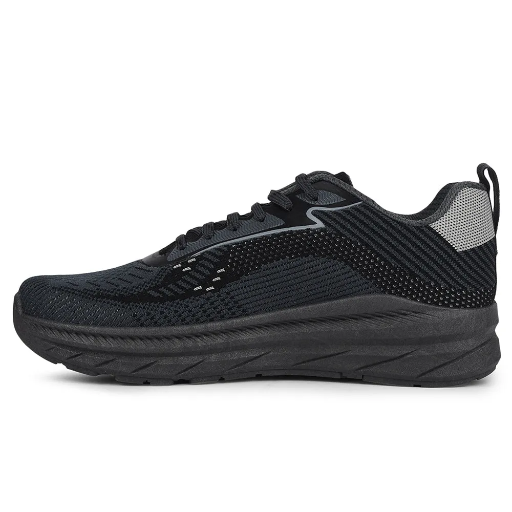 Force 10 Dark Grey Sports Lacing Running Shoes For Men MATCHER-8E By Liberty Lifting/running Shoes