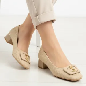 Ns1133G3 block heel Two Tone Cap Toe Oxfords