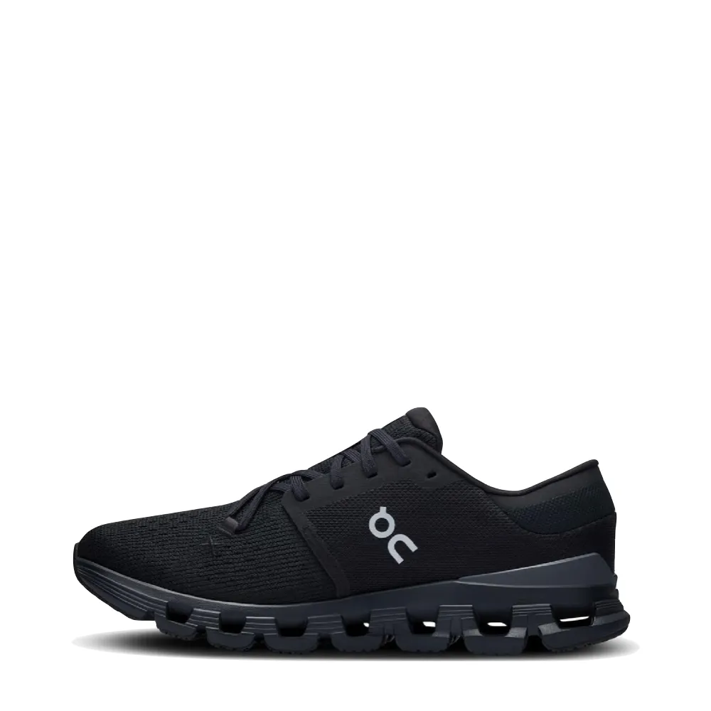 On Men's Cloud X 4 Sneaker in Black/Eclipse Best Running Shoes Underpronators