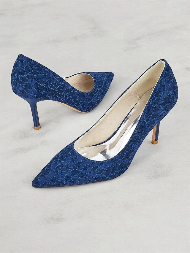Lace-Embroidered - Stiletto Women's Pointed-Toe Heels