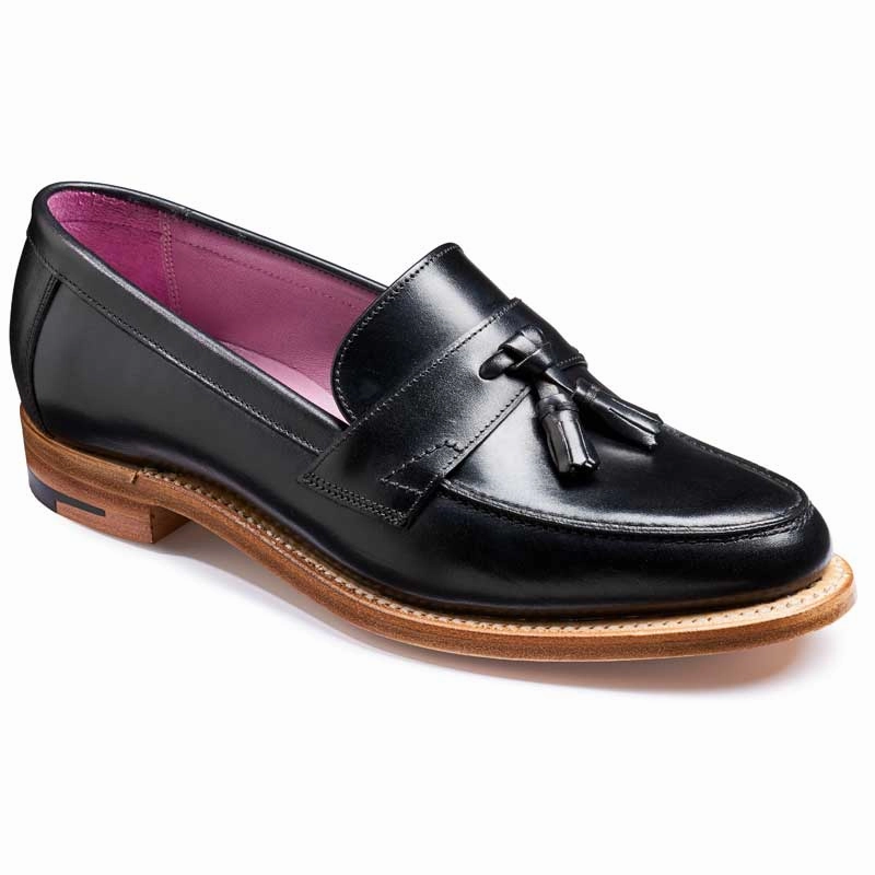 BARKER Imogen Shoes - Ladies Loafers - Black Calf Sam Edelman Lug Sole Loafers