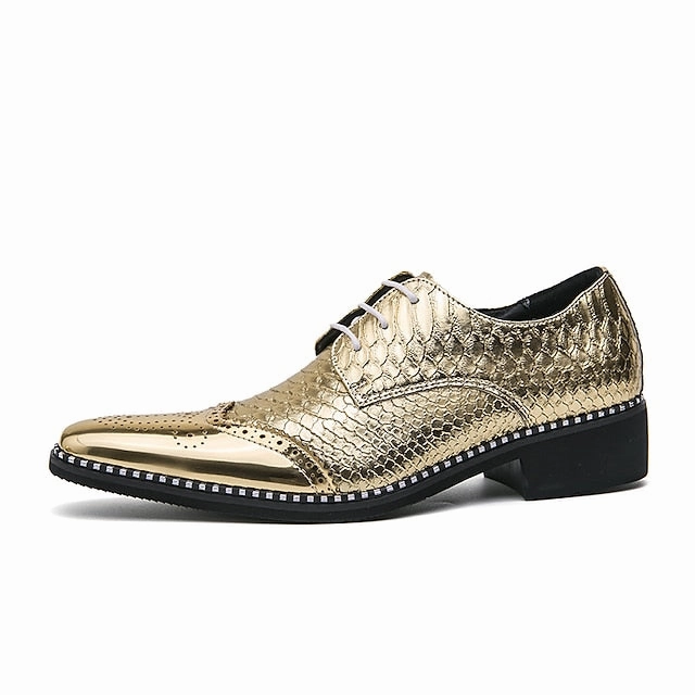 Oxford Metallic Men's Dress  Shiny Faux Gold Shoes Navy Blue New Balance Shoes