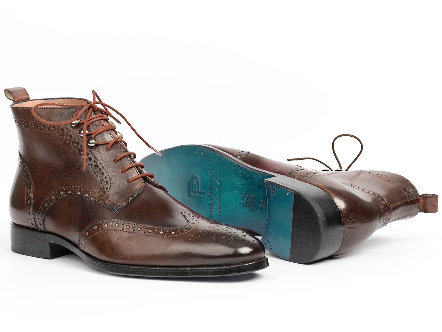 Paul Parkman Wingtip Ankle Boots Brown (ID#CH777BRW) Rock Rooster Boots