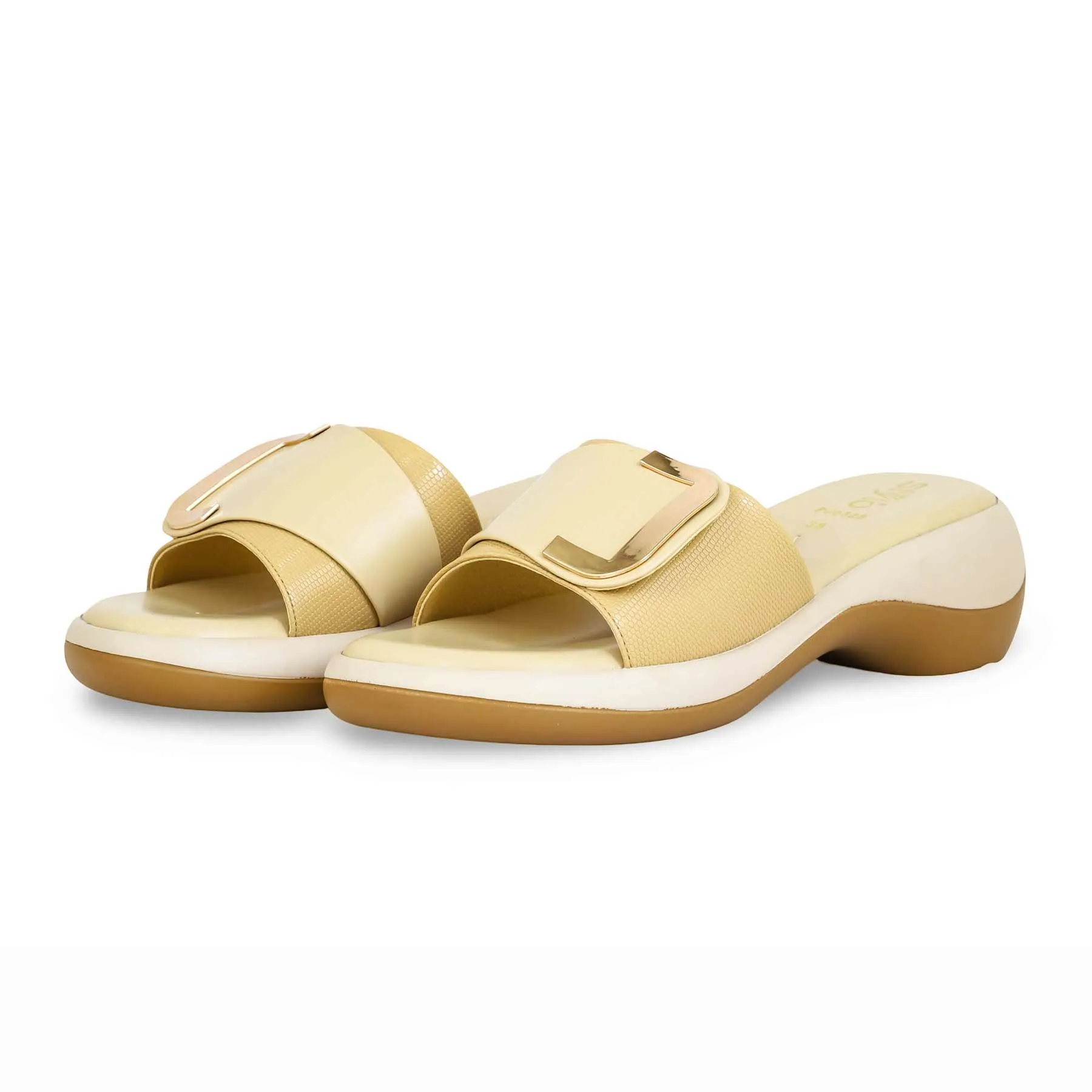 Beige Formal Slipper PU0528 Oversized Slippers