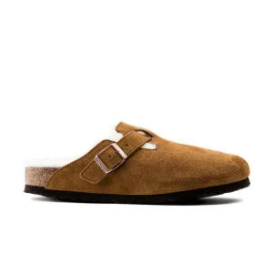 Birkenstock Boston Shearling - Mink Suede Happy Feet Slippers Shark Tank