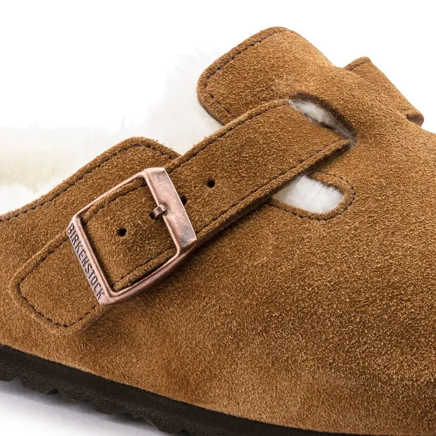 Stich Slippers Birkenstock Boston Shearling - Mink Suede