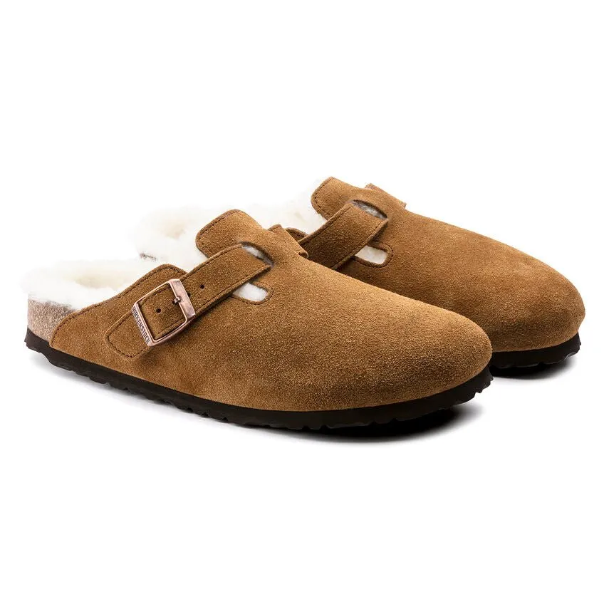 Boucle Slippers Birkenstock Boston Shearling - Mink Suede