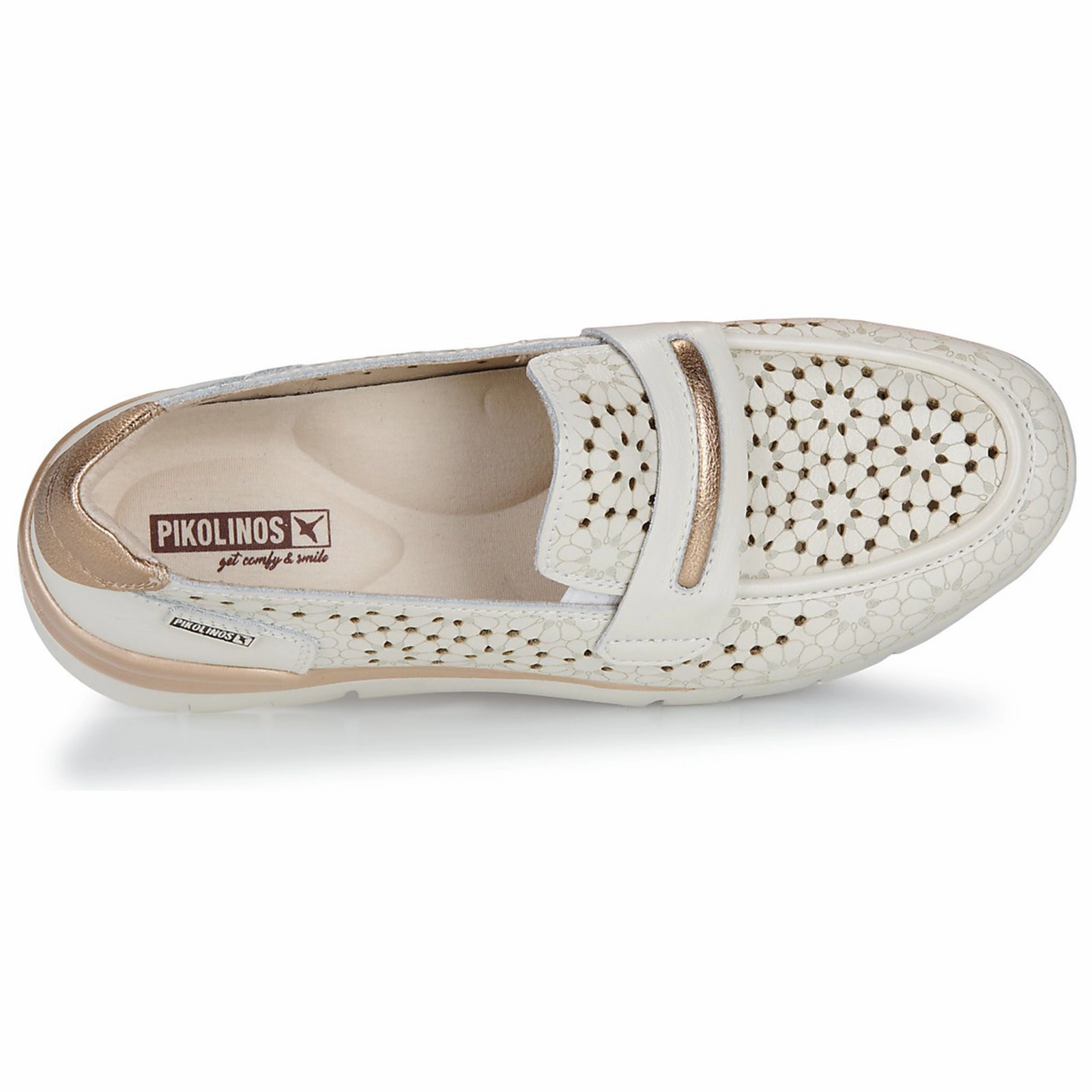 Plain Loafers Pikolinos Cantabria W4R-6518 Leather Women's Loafers Nata Shoes