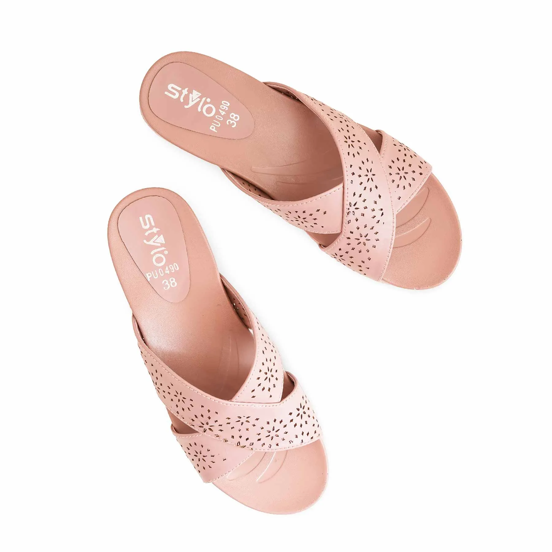 Pink Formal Slipper PU0490 Slippers With Removable Bottoms