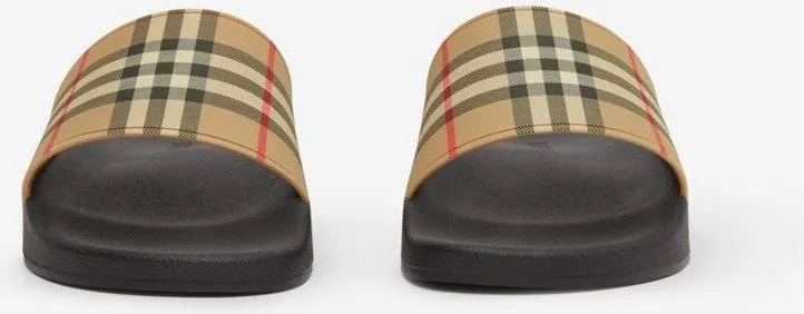 BEIGE SLIPPER WITH CHECK MOTIF Carters Slippers