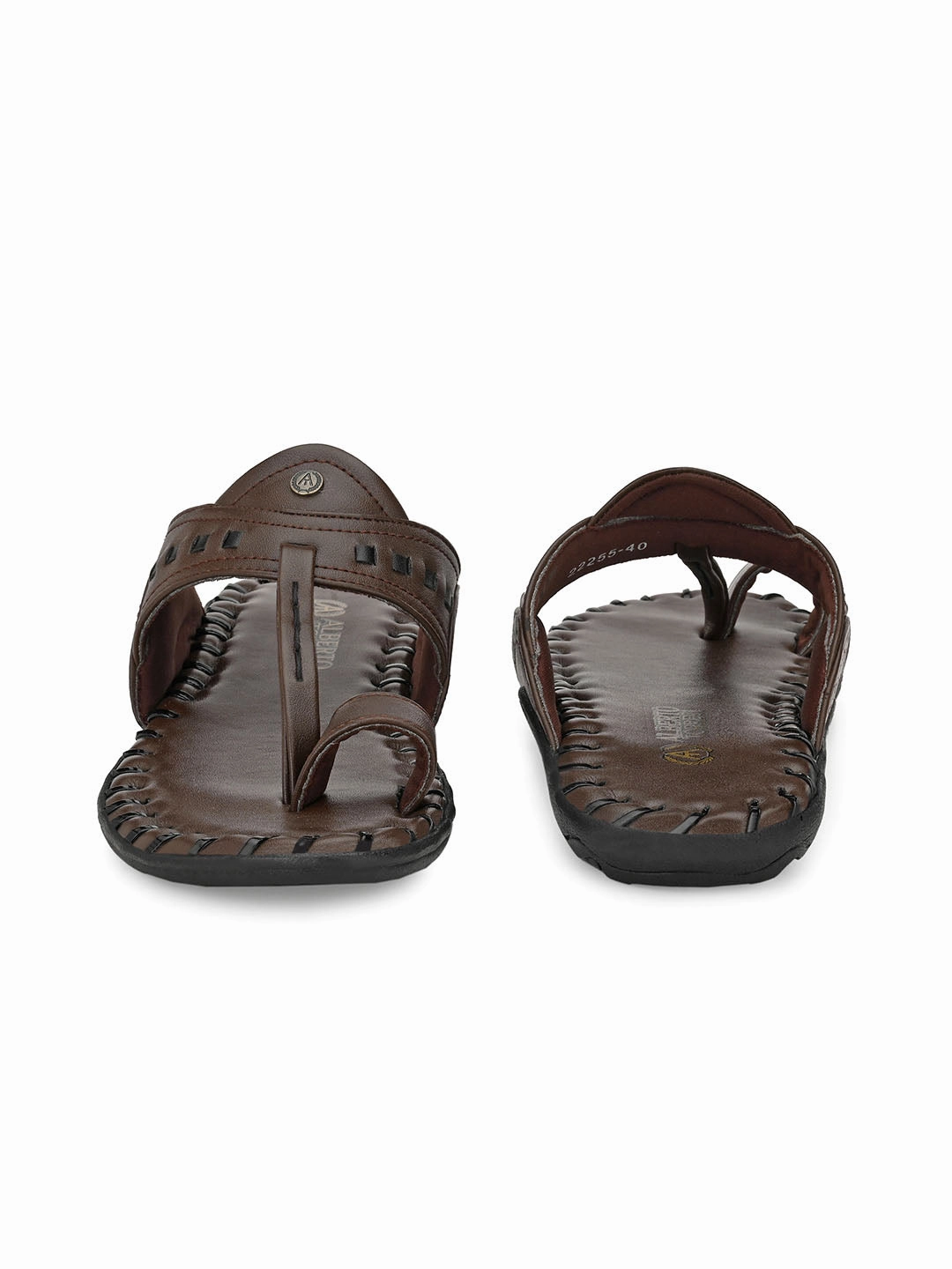 Alberto Torresi Men's Dark Brown Kolhapuri Thong Slipper Boba Slippers