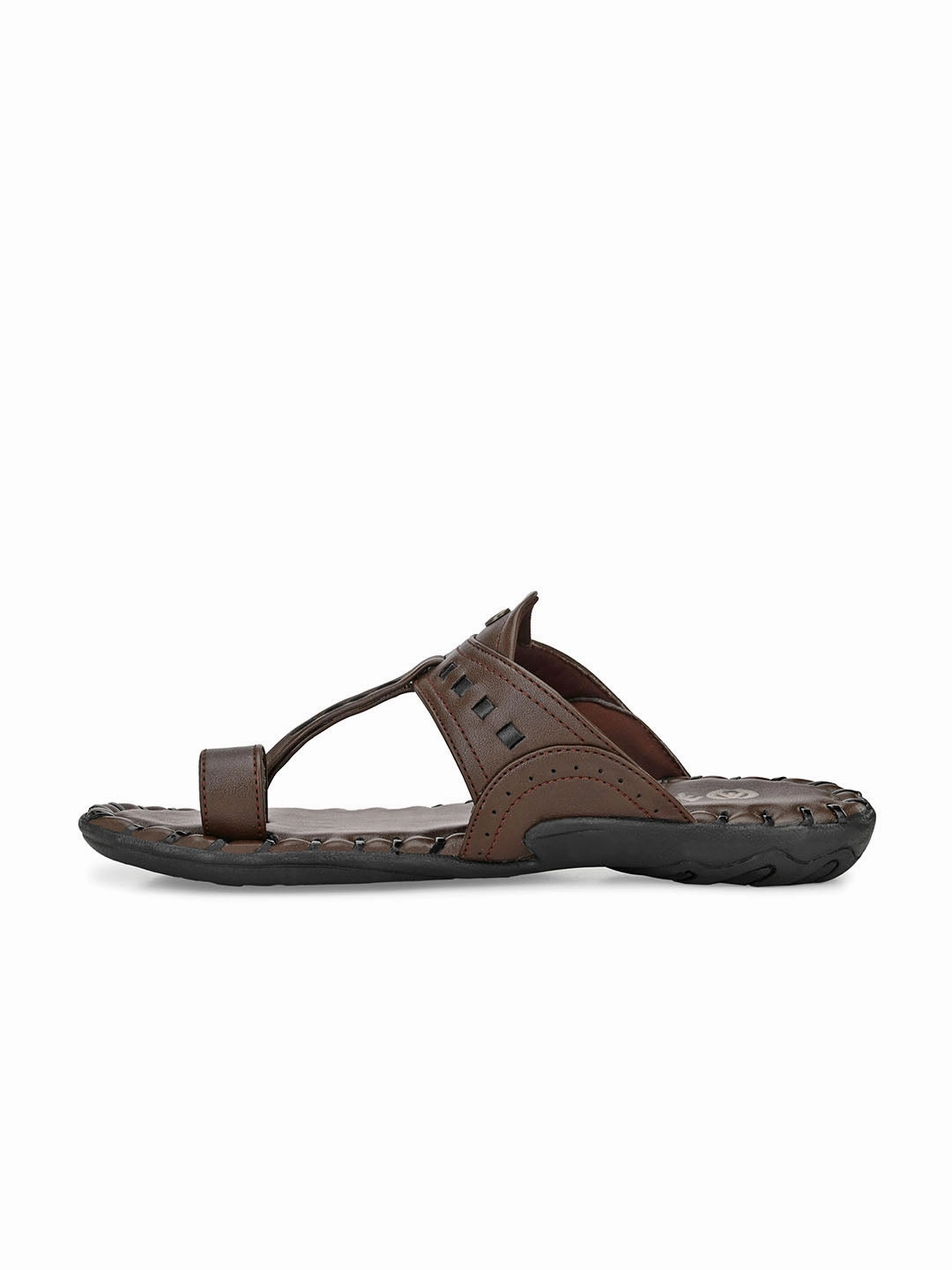 Alberto Torresi Men's Dark Brown Kolhapuri Thong Slipper Johnny Was Pool Slides