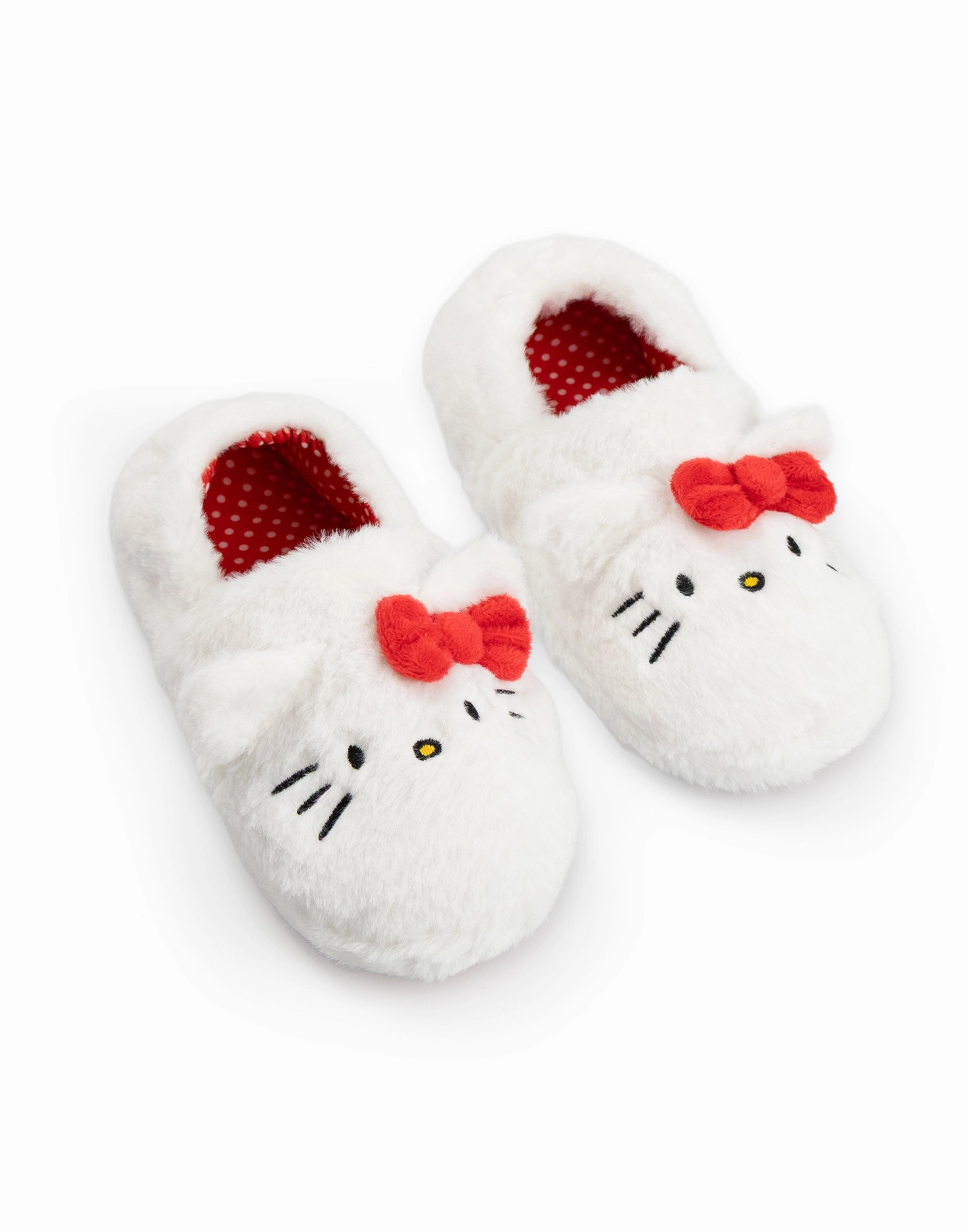 Joomra Slippers Hello Kitty Character Face Girls White Slip On Loafer Slippers