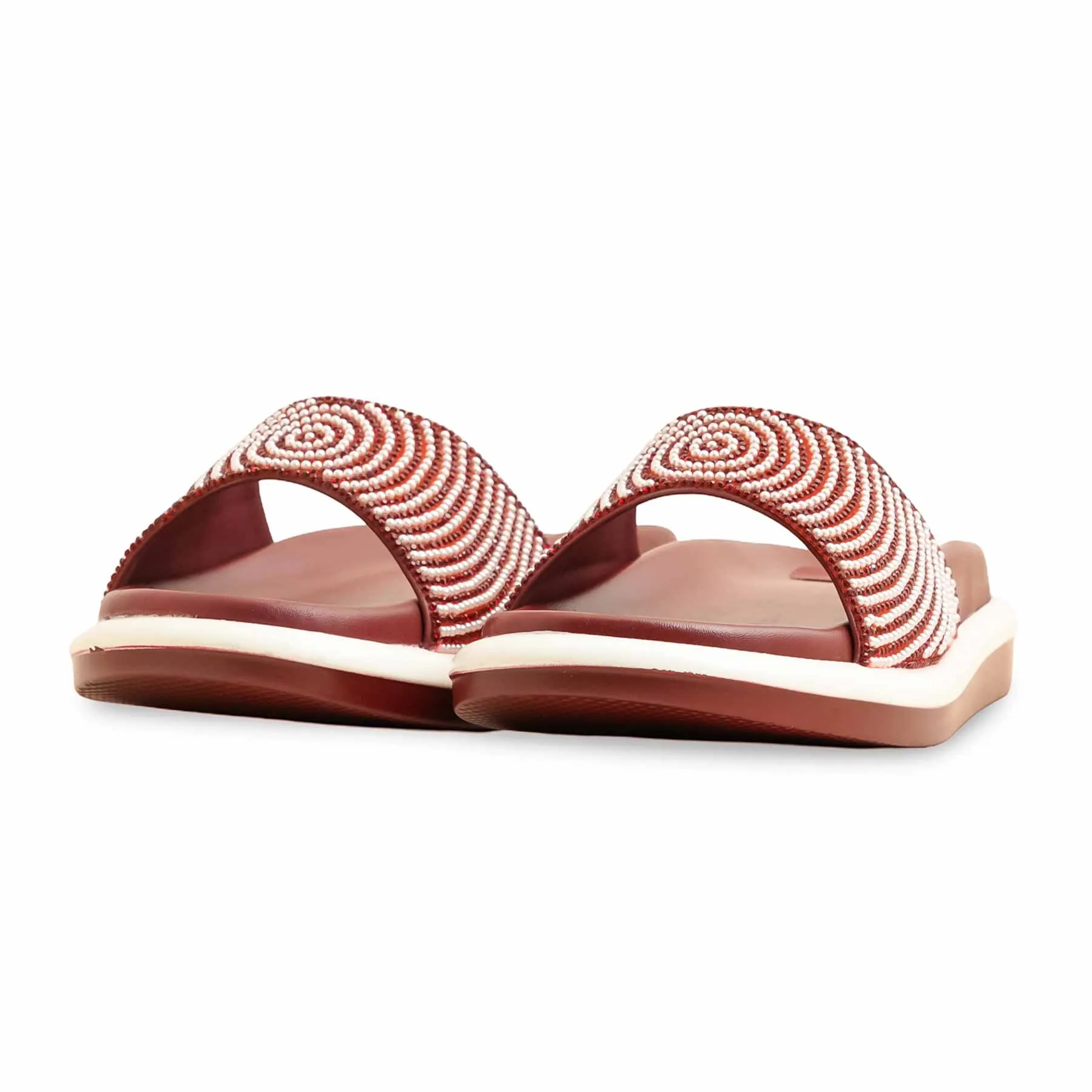 Best Slides For Plantar Fasciitis Maroon Formal Slipper PU0532