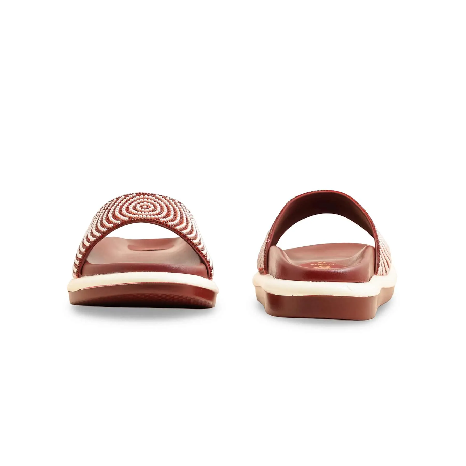 Maroon Formal Slipper PU0532 Classic Doodle Fur Slide