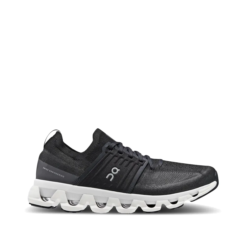 On Men's Cloudswift 3 Sneaker in All Black Wide Feet Running Shoes