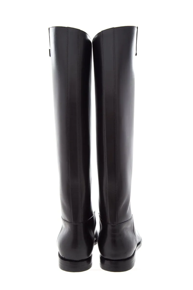 Louis Vuitton Black Leather Riding Boots SZ 35 Muck Ankle Boots