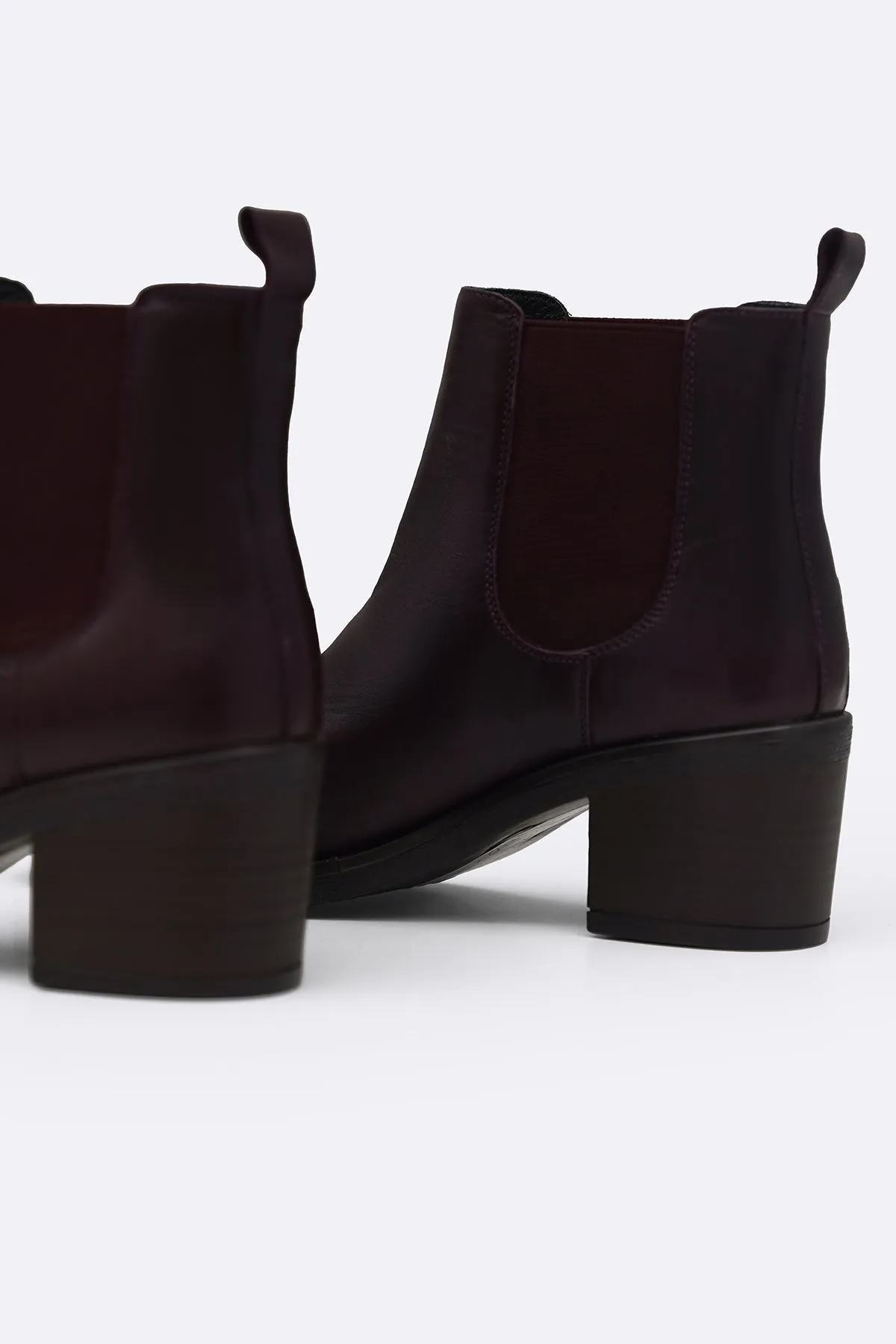 BLOCK LEATHER BOOTS Black Hiking Boots