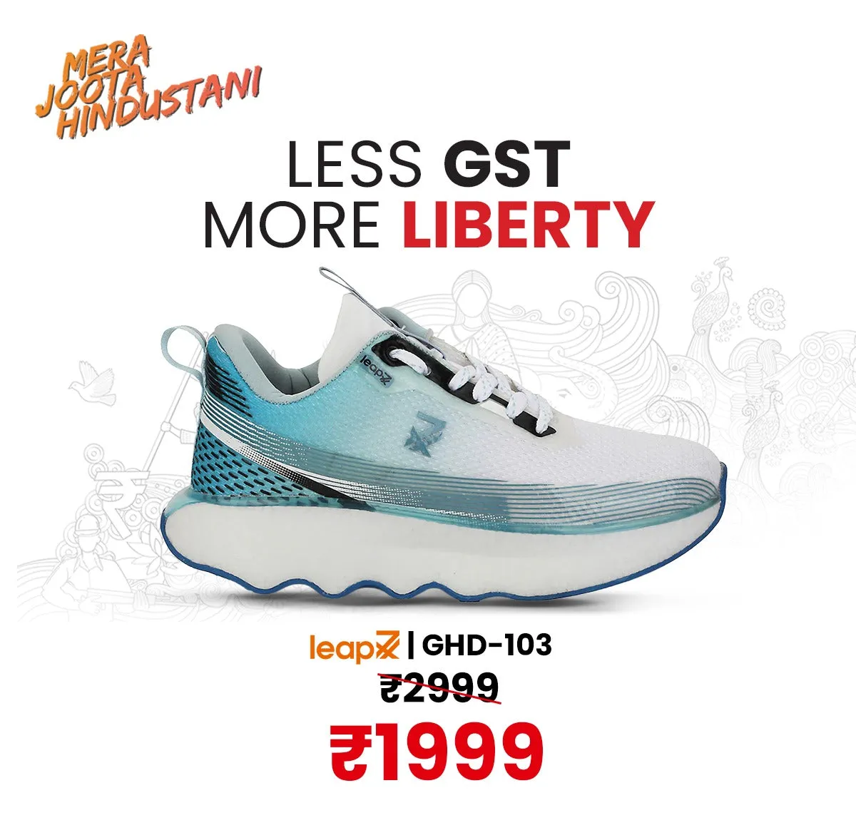 Running Shoes Dress Leap7x Blue Sports Lacing Running Shoes For Men GHD-103 By Liberty