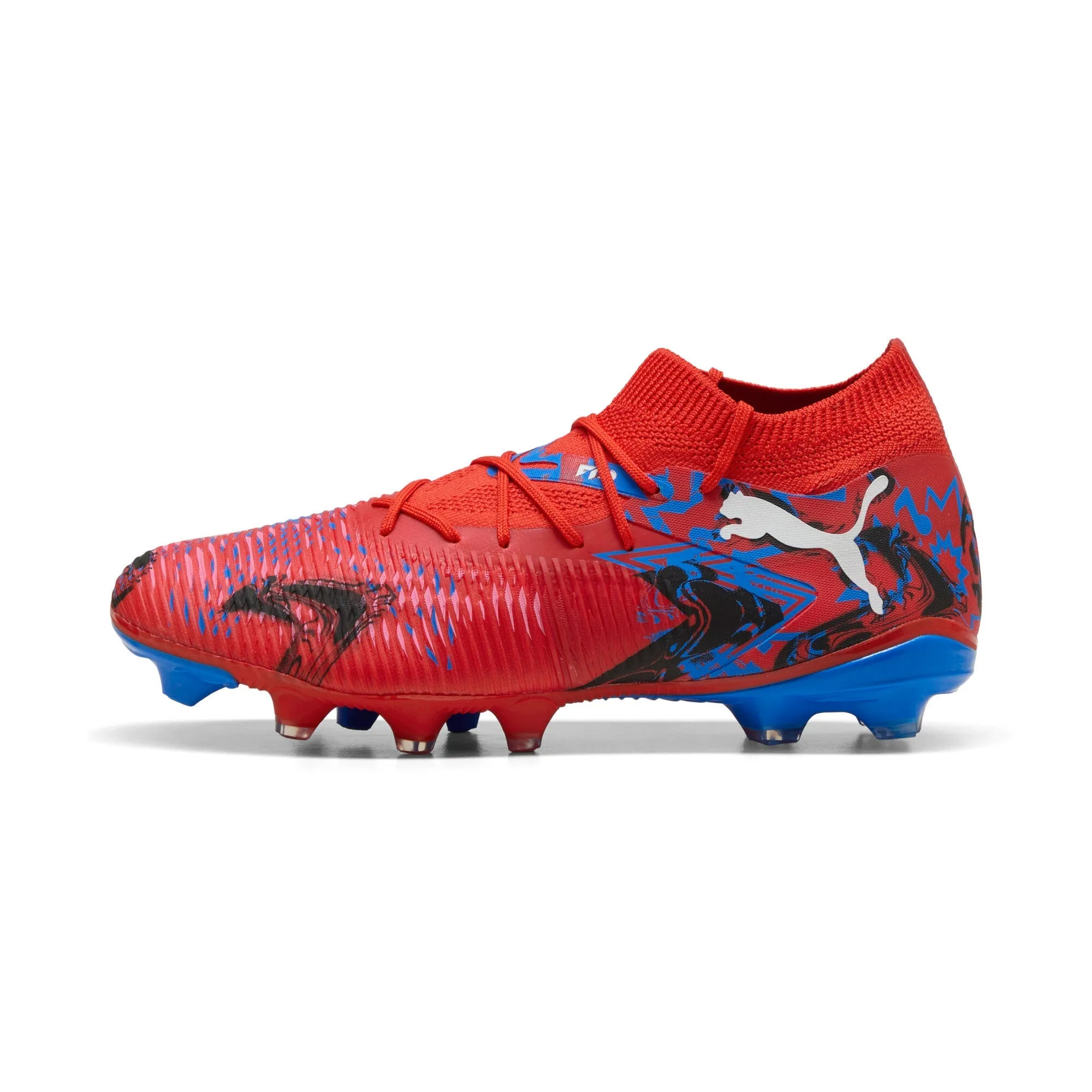 Soccer Cleats Big 5 PUMA Future 8 Match Play Makers FG/AG Men's Soccer Cleats - Red/Black/Blue