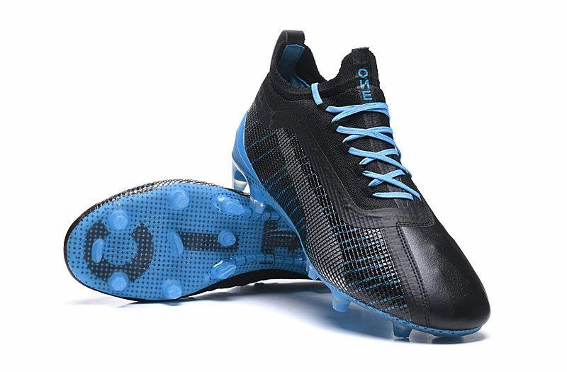 Classic Puma Basketball Shoes Puma One 5.1 FG AG Soccers Cleats Shoes Black Blue