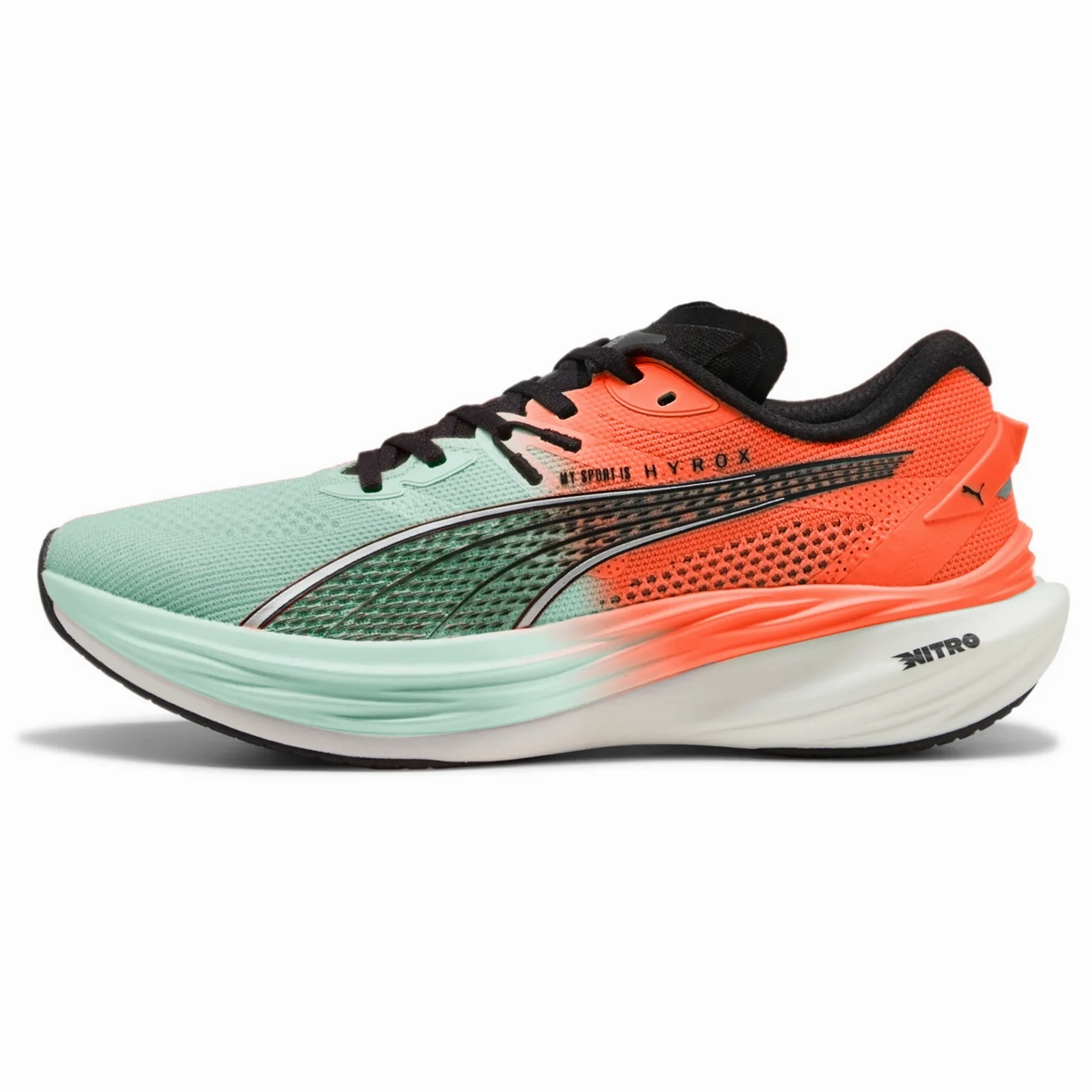 Puma Ortholite Shoes Ballet Puma x Hyrox Deviate Nitro 3 Running Shoes - Mens - Glowing Red/Mint Melt