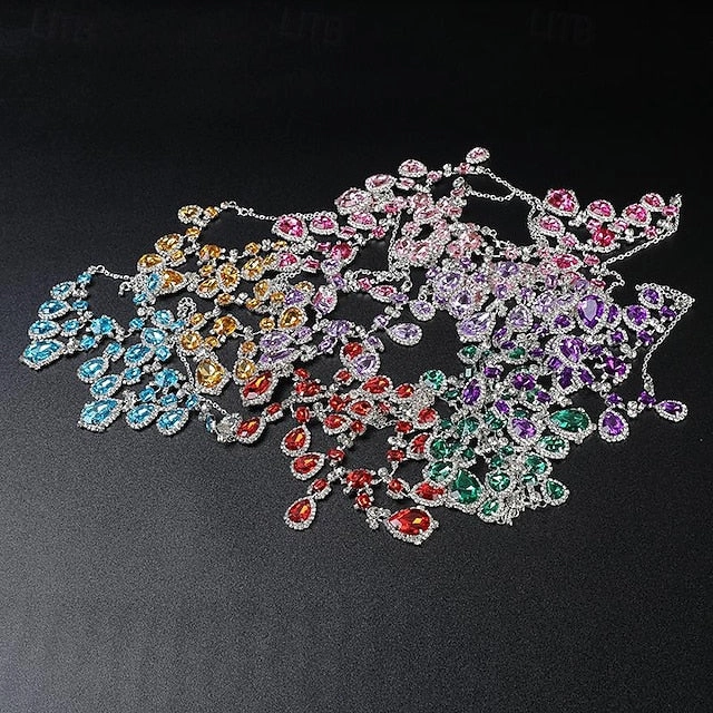 Green Ankle with Rhinestone Matching Women's Stiletto Heels