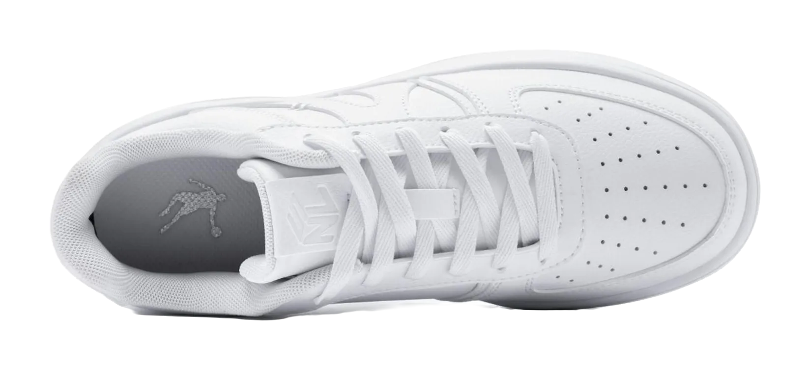 Casual Flat Slip On Shoes QIAODAN Coverage Slip Resistant Cushioning Breathable Height Increasing Low top Skateboard Shoes Women's White