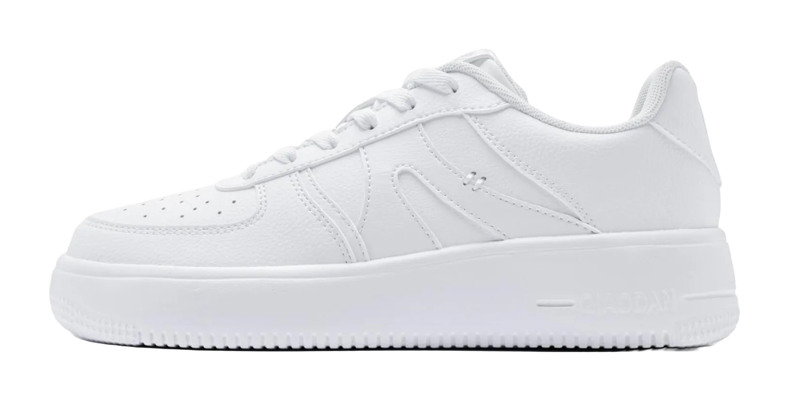 QIAODAN Coverage Slip Resistant Cushioning Breathable Height Increasing Low top Skateboard Shoes Women's White Best Casual Walking Shoes