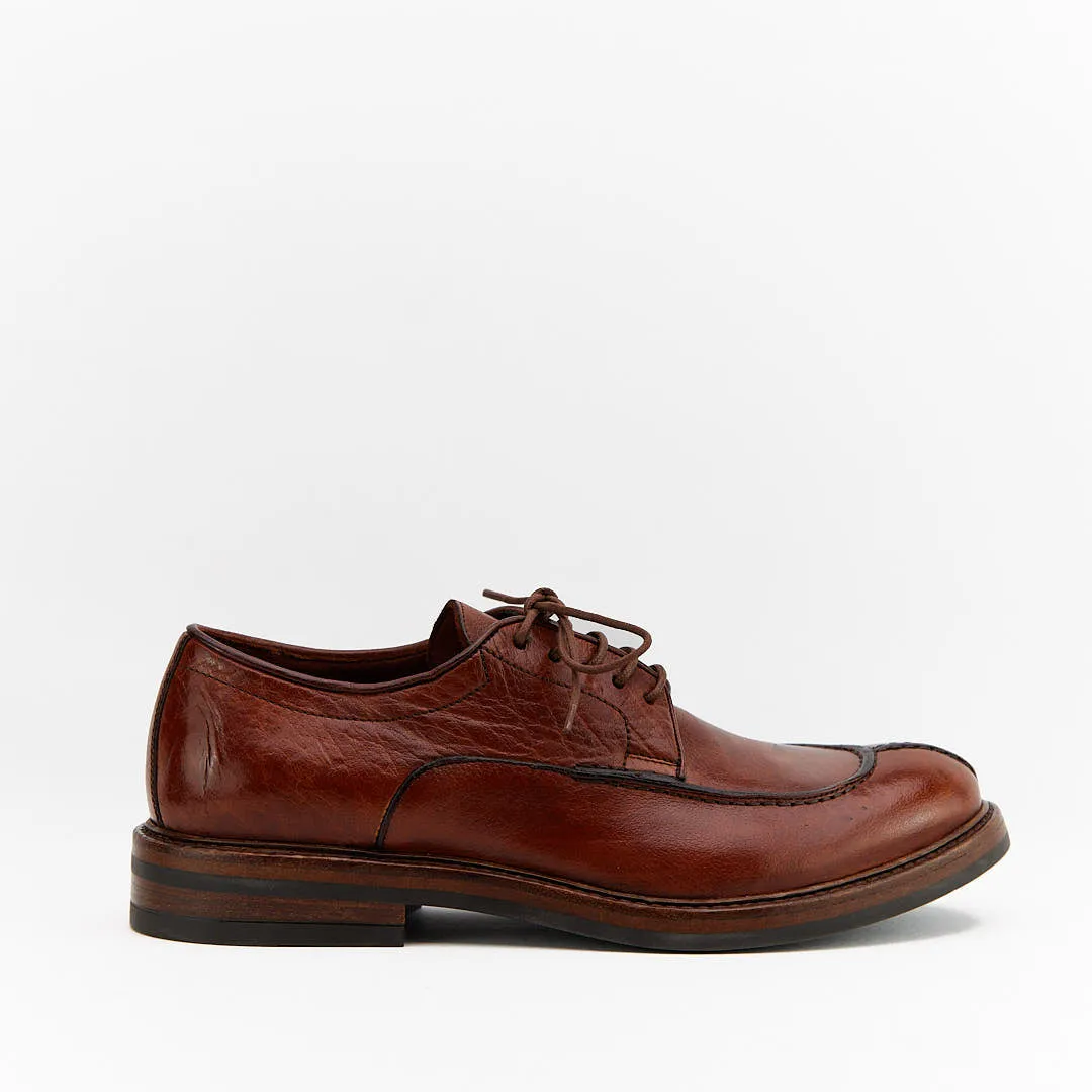 QUESTRAL - Derby Uomo in Pelle di Bufalo Tinto in Capo - HUNDRED100 Lace Up Wedges Shoes