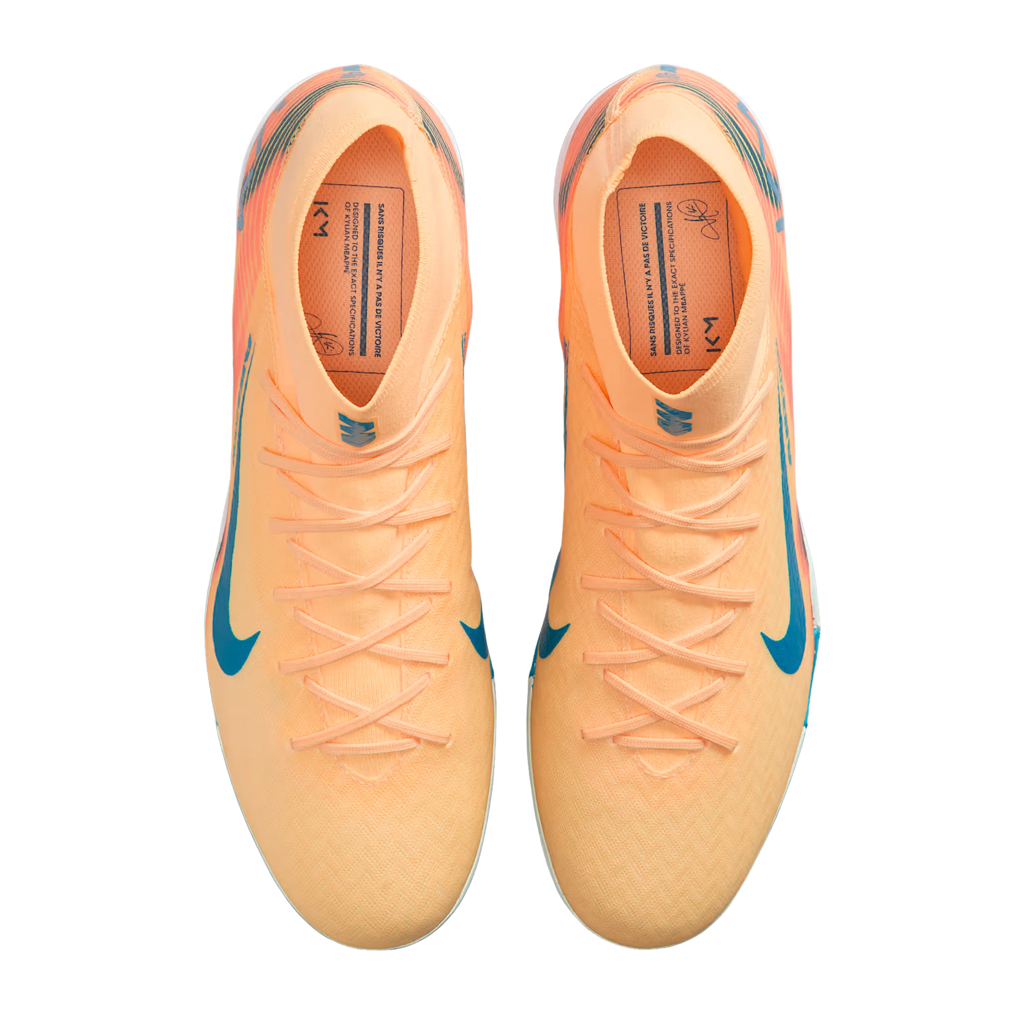 T90 Indoor Soccer Cleats Nike Zoom Superfly 10 Academy KM Turf Soccer Shoes (Melon Tint/Neo Turq/Igloo)