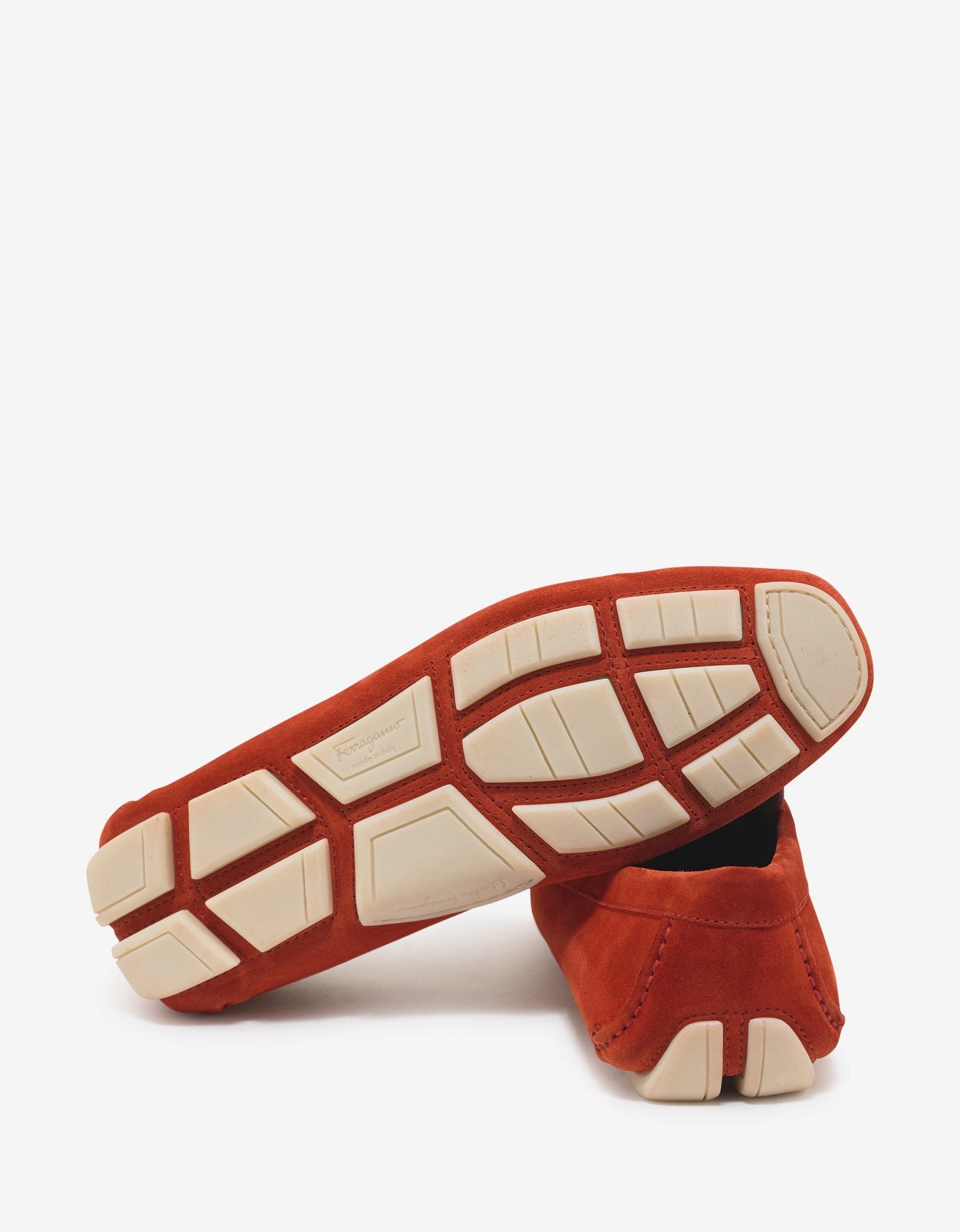 Red Parigi Suede Leather Driving Shoes Loafers Laces