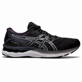 Men's Asics GEL-Nimbus 23, Black/White, 11 2E Wide Asics Tennis Shoe