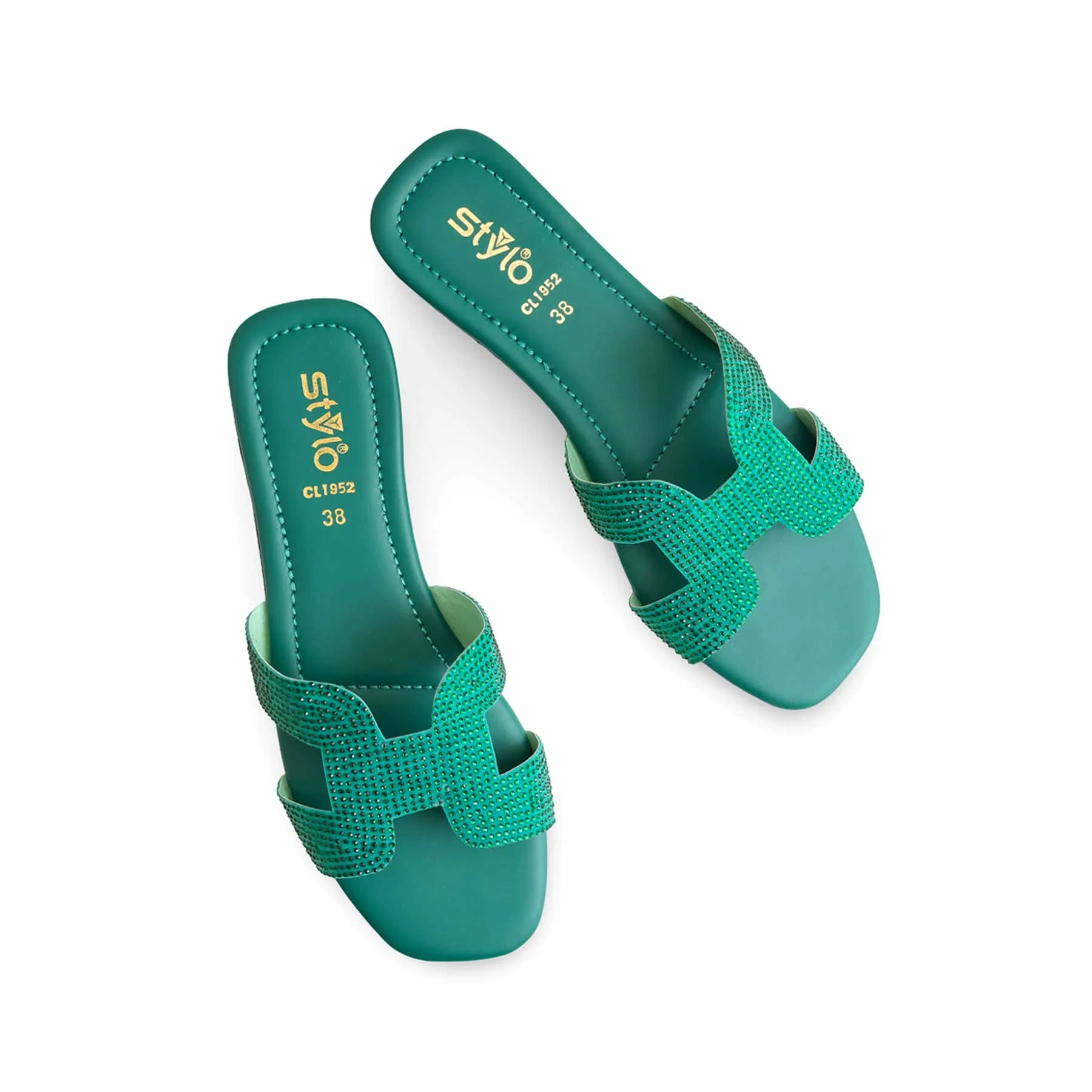 Green Casual Slipper For Women CL1952 Silver Slippers Medicare