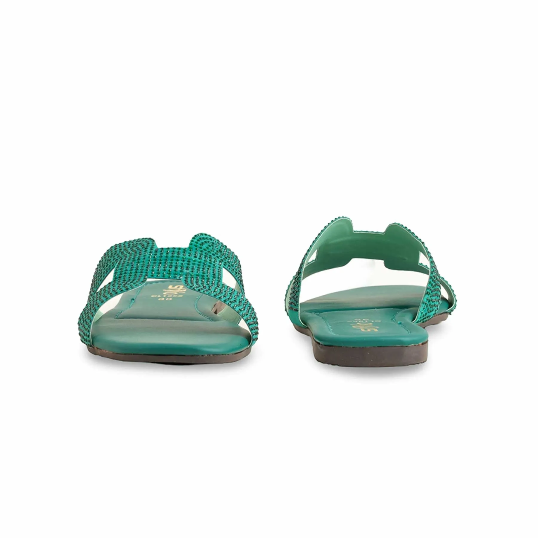 Benassi Solarsoft Slides Green Casual Slipper For Women CL1952