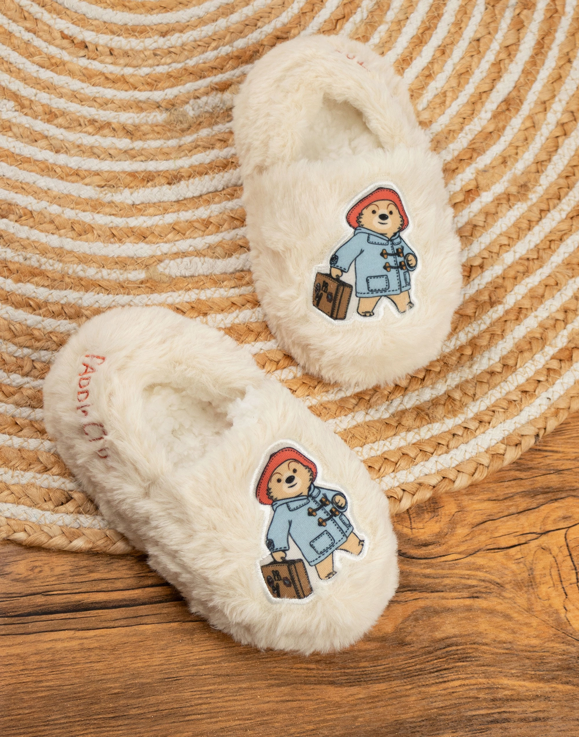 Paddington Bear Kids Beige Slip On Loafer Slippers Flat Foot Slippers